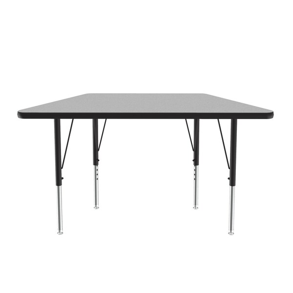 Trapezoidal Adjustable Height Activity Kids School Table, High Pressure Laminate, Gray Granite